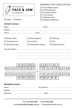 Brisbane Face & Jaw Surgery referral